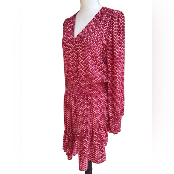 Michael Kors Crimson Printed Ruffled Dress - Picture 5 of 11